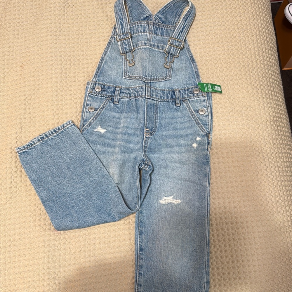 Jean overalls girls, size 4 years , NEW